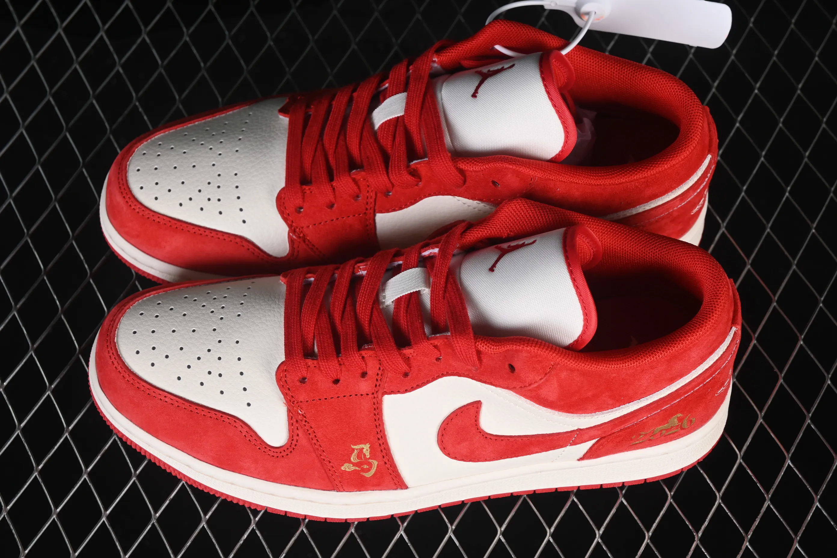 All categories Air Jordan Jordan series basketball shoes Air Jordan 1 Low High-end customized low-top sneakers Air Jordan 1 Low AJ1 Exclusive for Joe 1 Year of the Horse Good luck High-end customized low-top retro basketball shoes DX6259-602